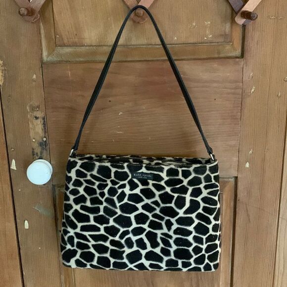 Kate Spade Sydney faux fur giraffe print shoulder bag - Picture 1 of 7